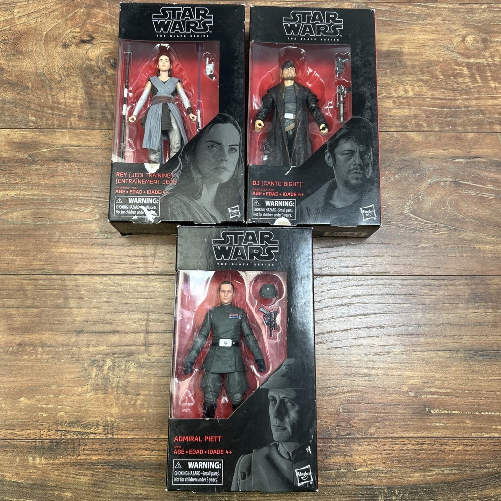 Star‎ Wars Black Series Lot Of 3 NIB Admiral Piett, Rey Jedi Training, DJ Canto